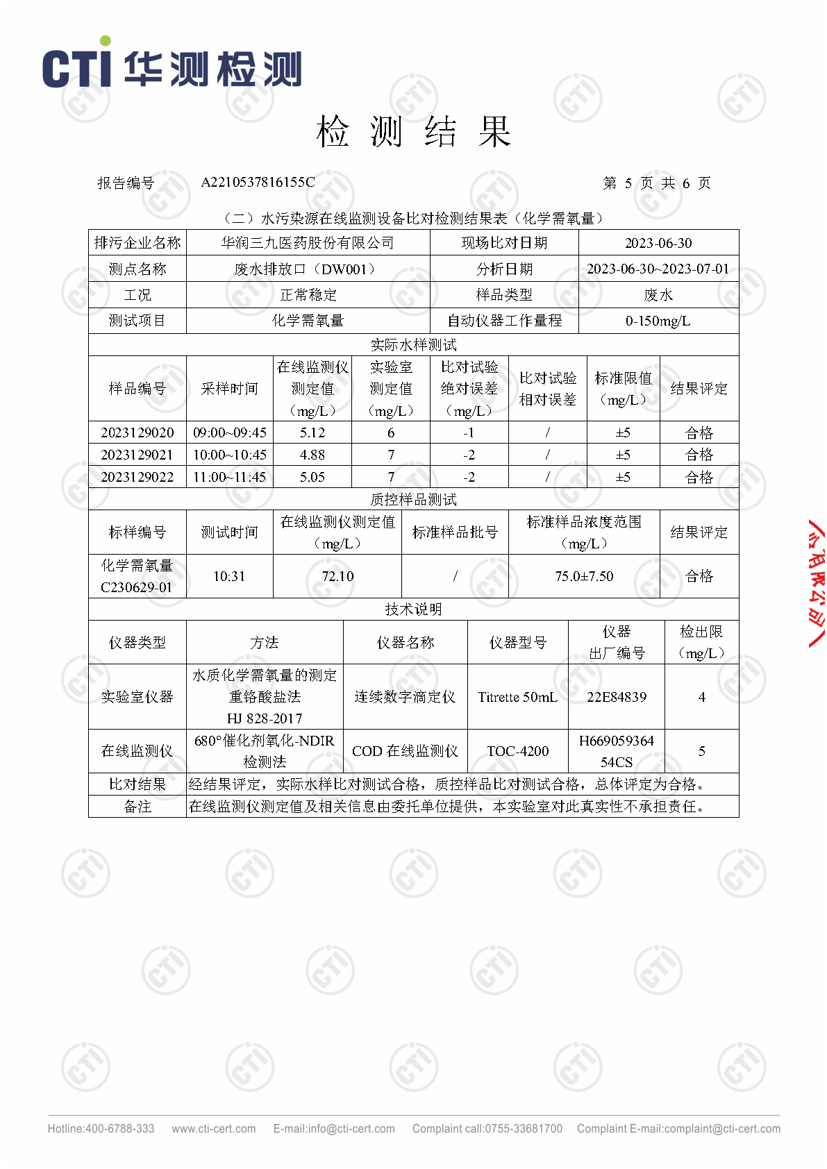 ng电子游戏总部1季度废水在线监测设备比对检测汇报_Page17